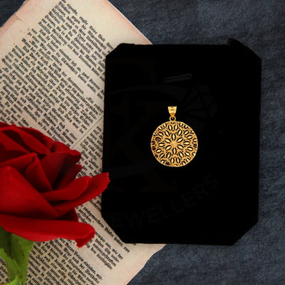 Gold Flower Round Design Pendant 21Kt - Fkjpnd21Km8382 Pendants