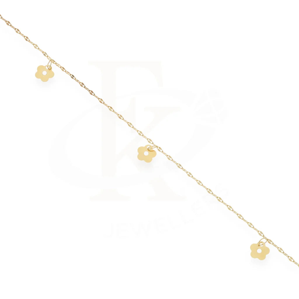 Gold Flower Shaped Anklet 18Kt - Fkjankl18K7858 Anklets