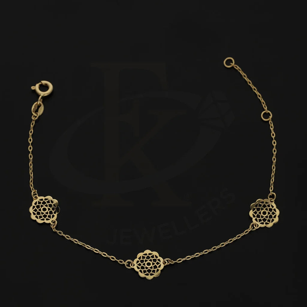 Gold Flower Shaped Bracelet 18Kt - Fkjbrl18K5328 Bracelets