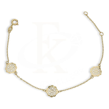 Gold Flower Shaped Bracelet 18Kt - Fkjbrl18K5328 Bracelets