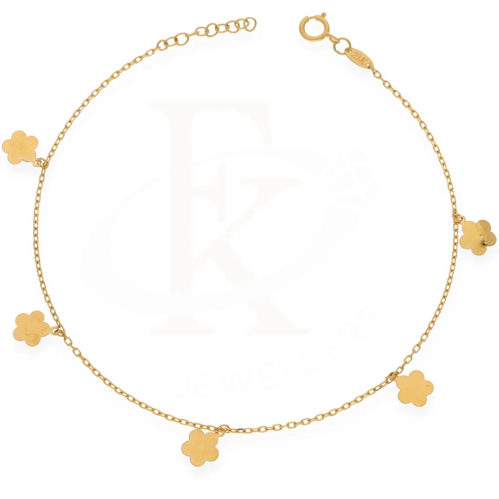 Gold Flower Shaped Bracelet 18Kt - Fkjbrl18K7799 Bracelets