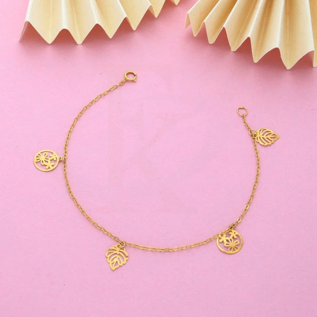 Gold Flower Shaped Bracelet 21Kt - Fkjbrl21K7815 Bracelets