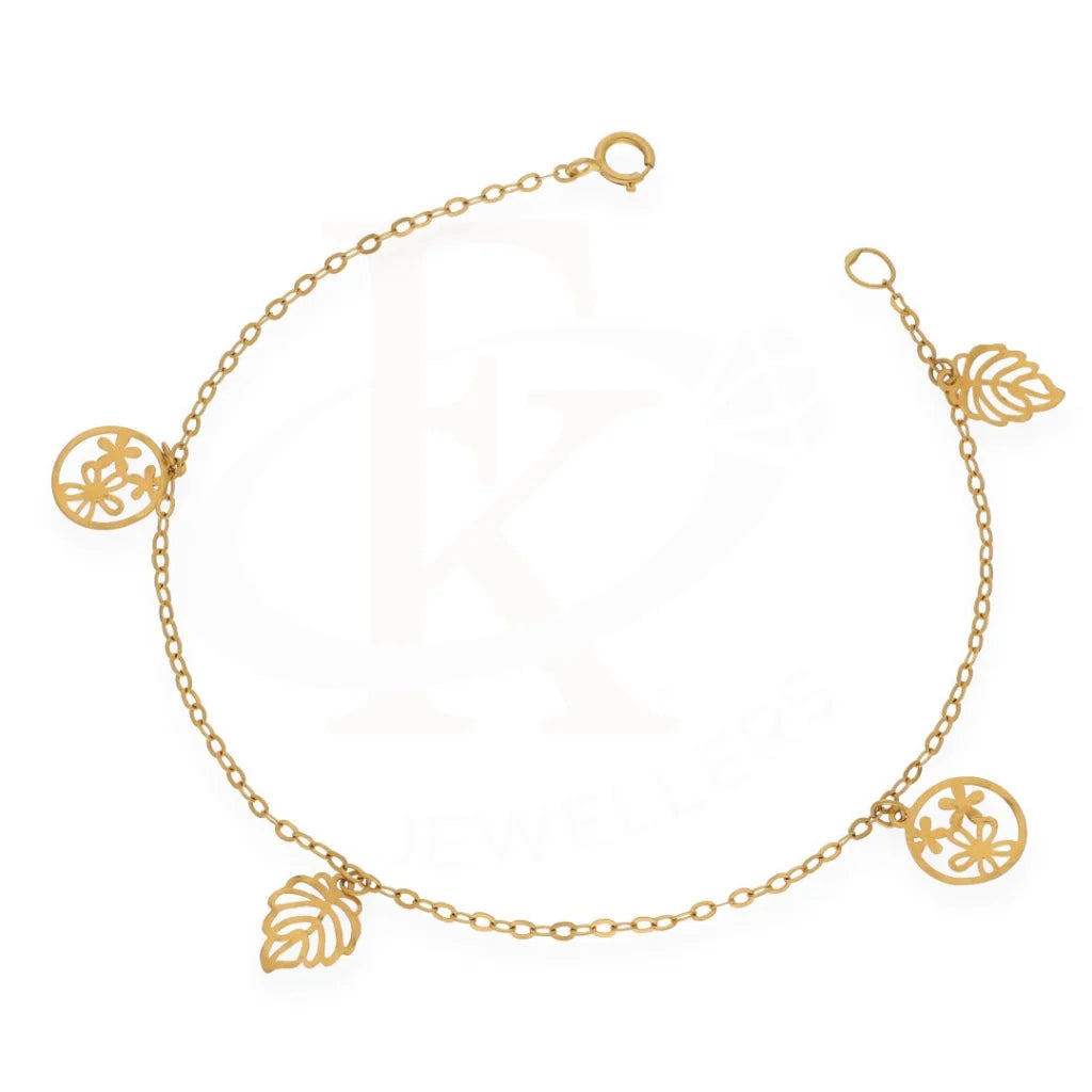 Gold Flower Shaped Bracelet 21Kt - Fkjbrl21K7815 Bracelets