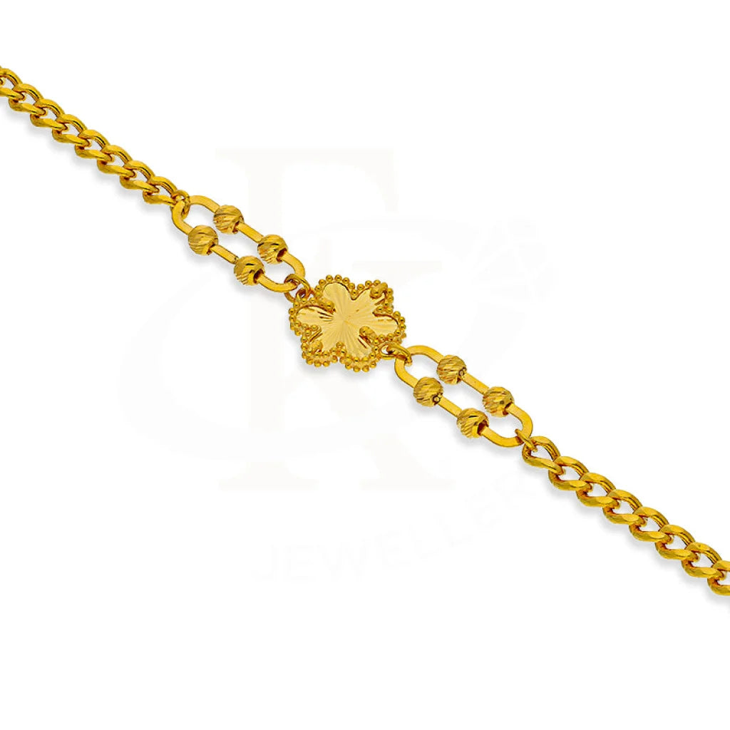 Gold Flower Shaped Bracelet 21Kt - Fkjbrl21Km1002 Bracelets