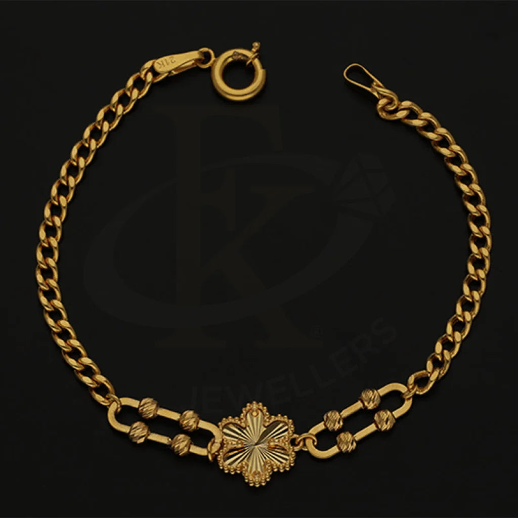 Gold Flower Shaped Bracelet 21Kt - Fkjbrl21Km1002 Bracelets