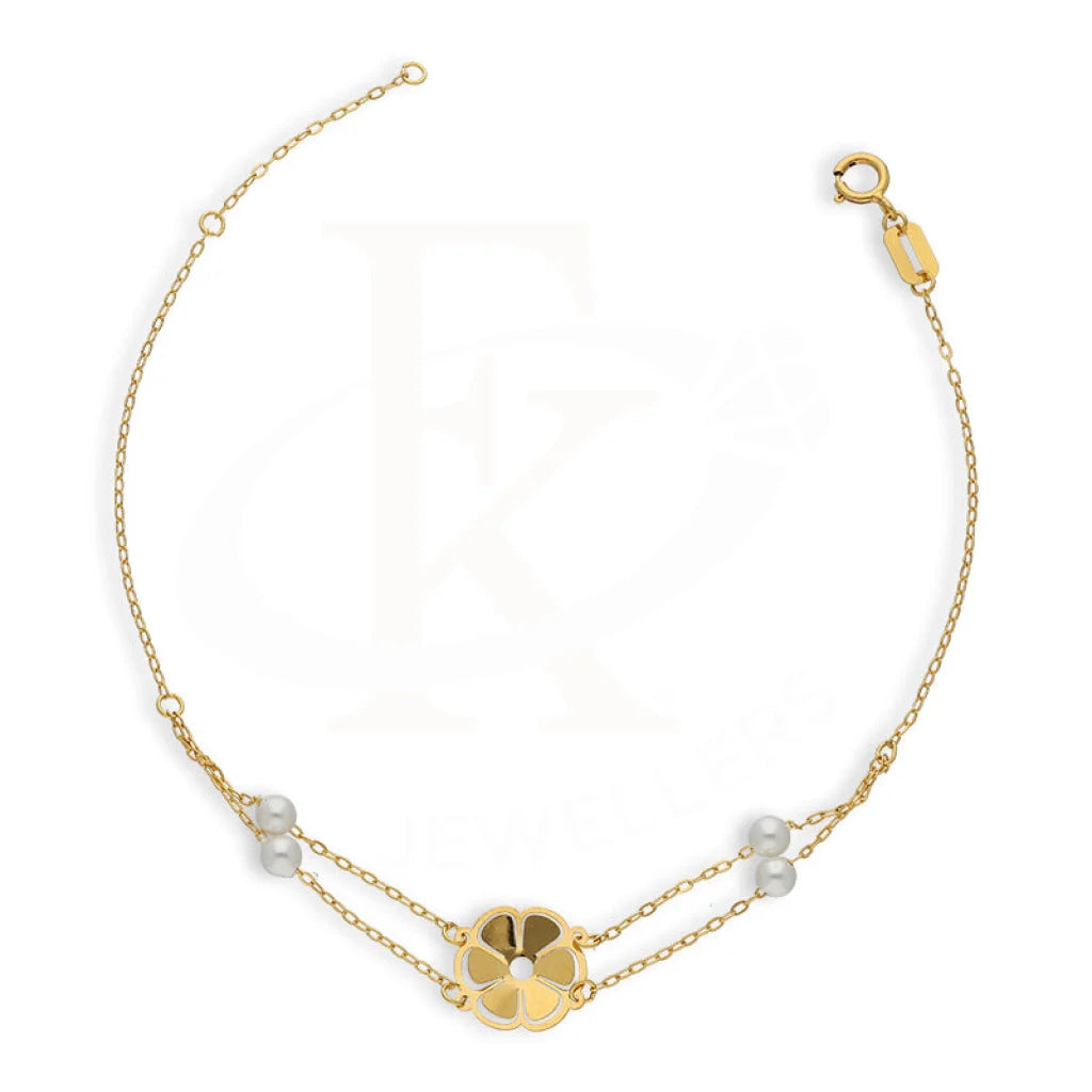 Gold Flower Shaped Bracelet 21Kt - Fkjbrl21Km5389 Bracelets