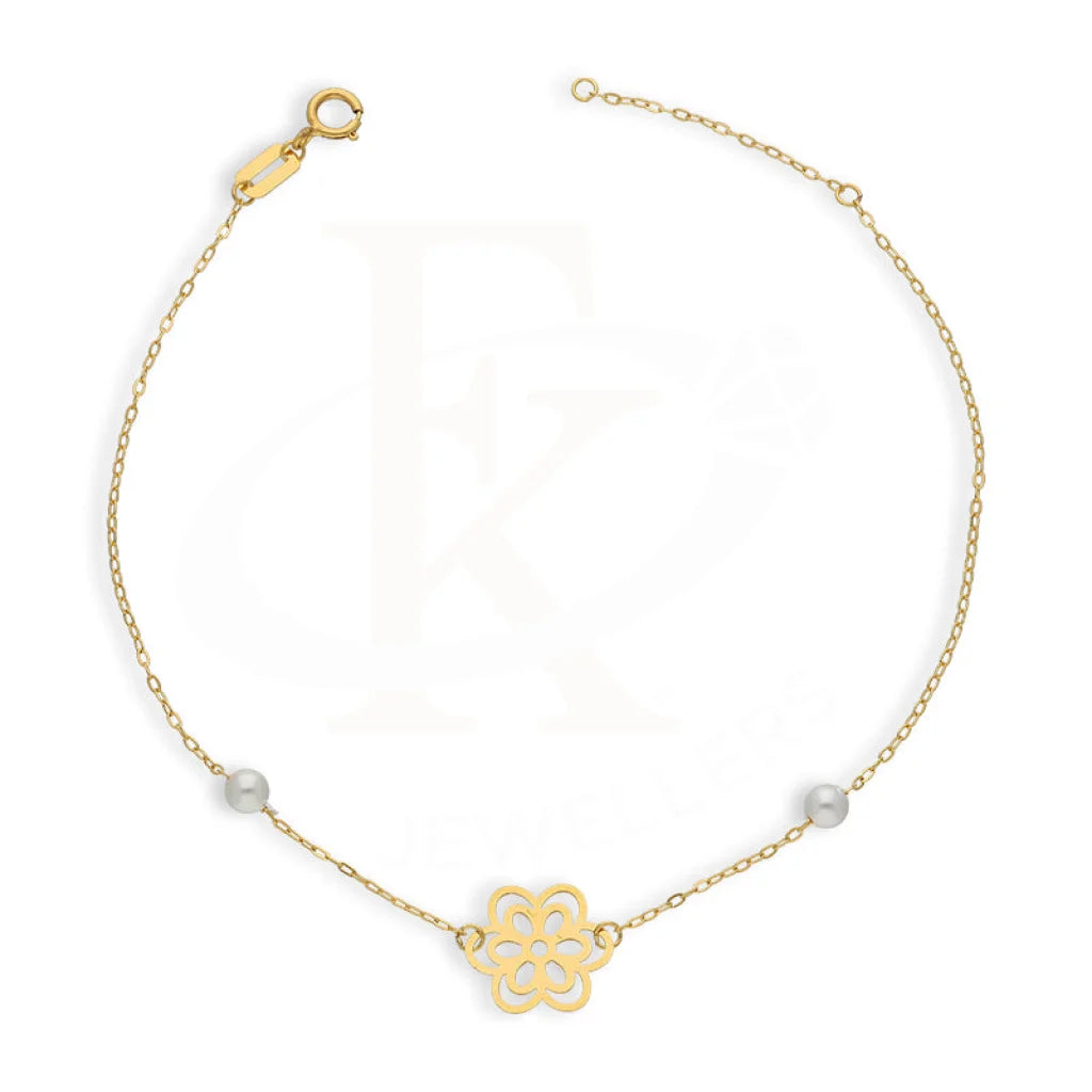 Gold Flower Shaped Bracelet 21Kt - Fkjbrl21Km5391 Bracelets