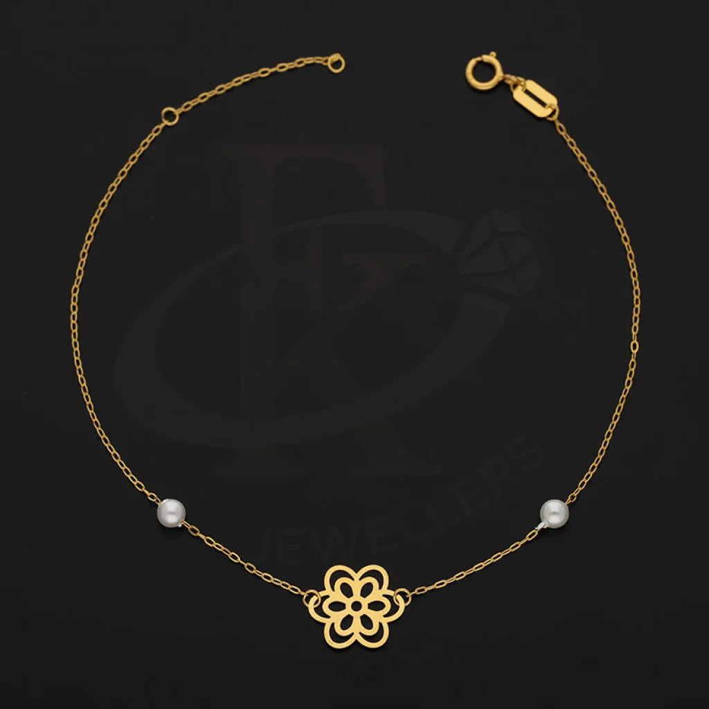 Gold Flower Shaped Bracelet 21Kt - Fkjbrl21Km5391 Bracelets