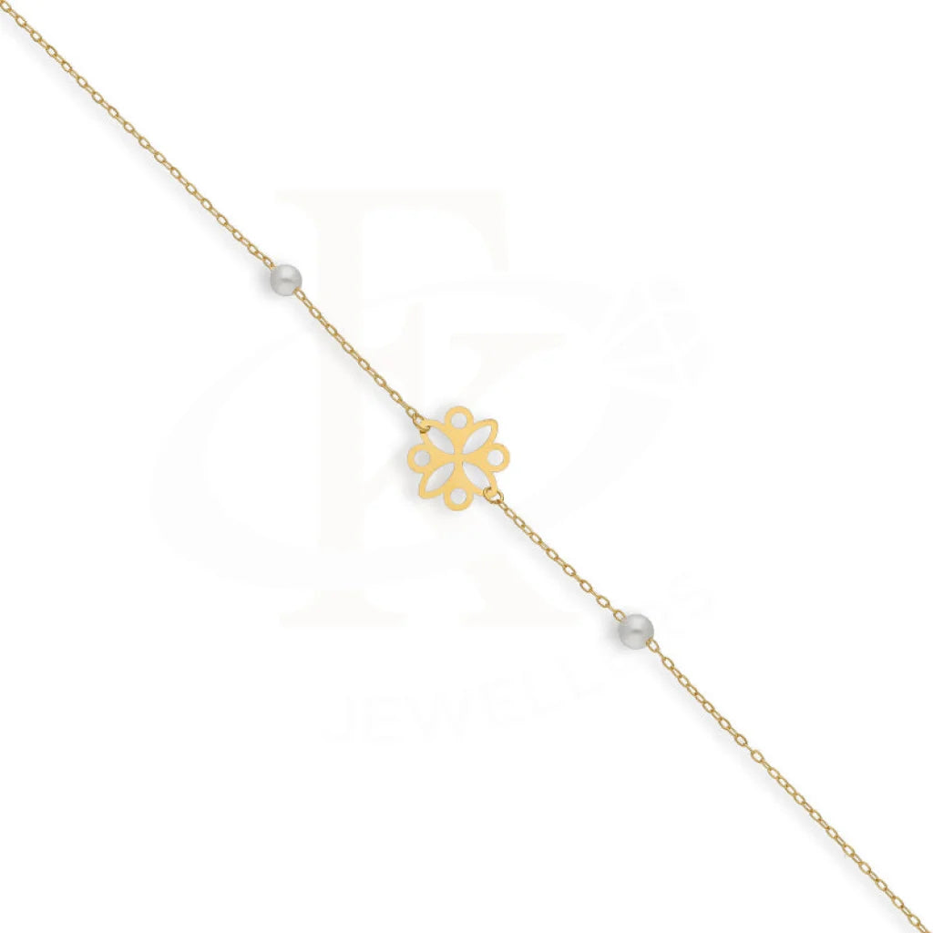 Gold Flower Shaped Bracelet 21Kt - Fkjbrl21Km5393 Bracelets