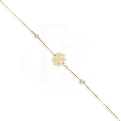 Gold Flower Shaped Bracelet 21Kt - Fkjbrl21Km5393 Bracelets