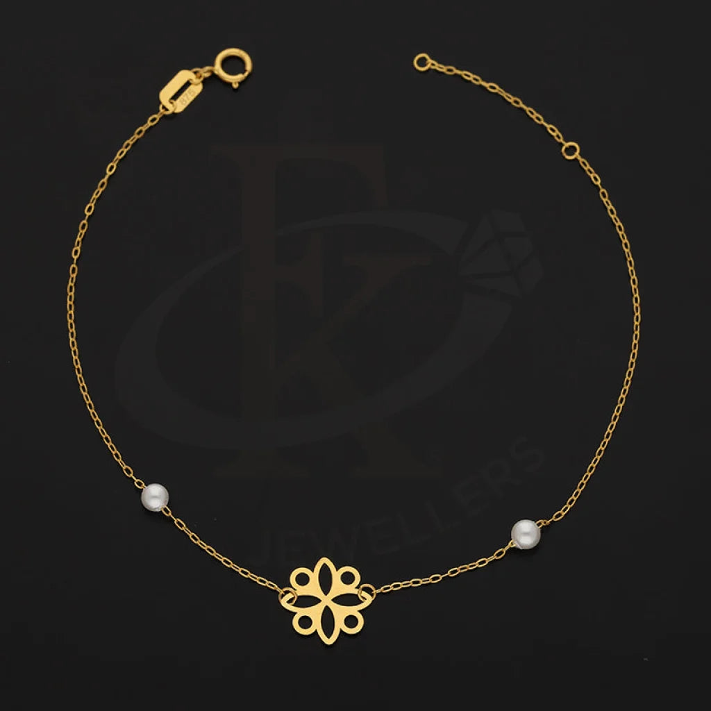 Gold Flower Shaped Bracelet 21Kt - Fkjbrl21Km5393 Bracelets