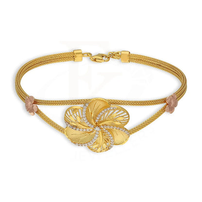 Gold Flower Shaped Bracelet 22Kt - Fkjbrl22K5039 Bracelets