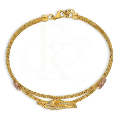 Gold Flower Shaped Bracelet 22Kt - Fkjbrl22K5039 Bracelets