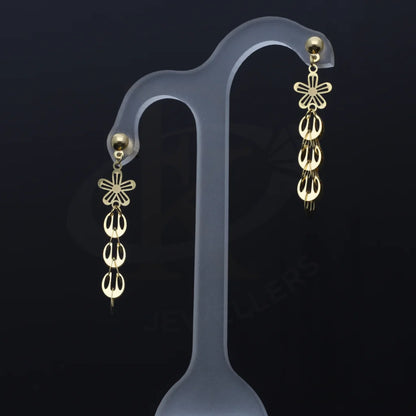 Gold Flower Shaped Earrings 21Kt - Fkjern21K7991