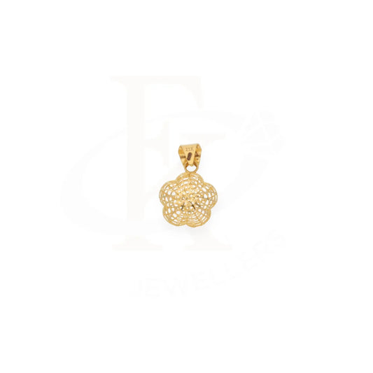 Gold Flower Shaped Intricate Pendant 21Kt - Fkjpnd21K7938 Pendants