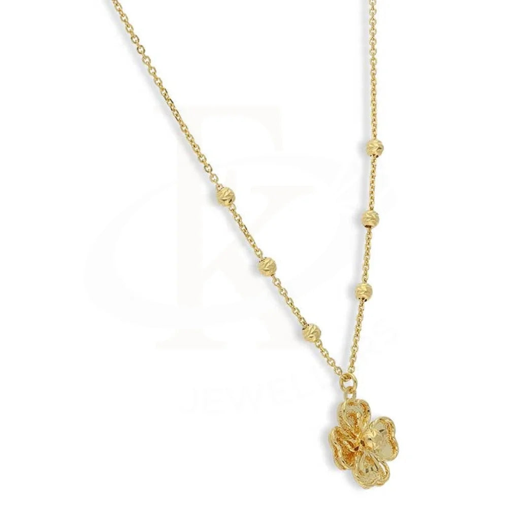 Gold Flower Shaped Necklace 18Kt - Fkjnkl18K3125 Necklaces