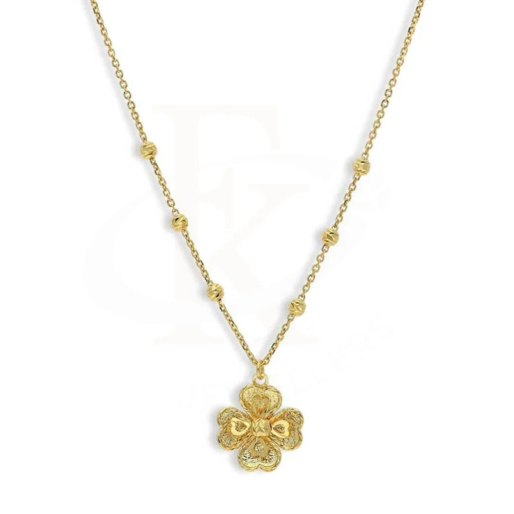 Gold Flower Shaped Necklace 18Kt - Fkjnkl18K3125 Necklaces