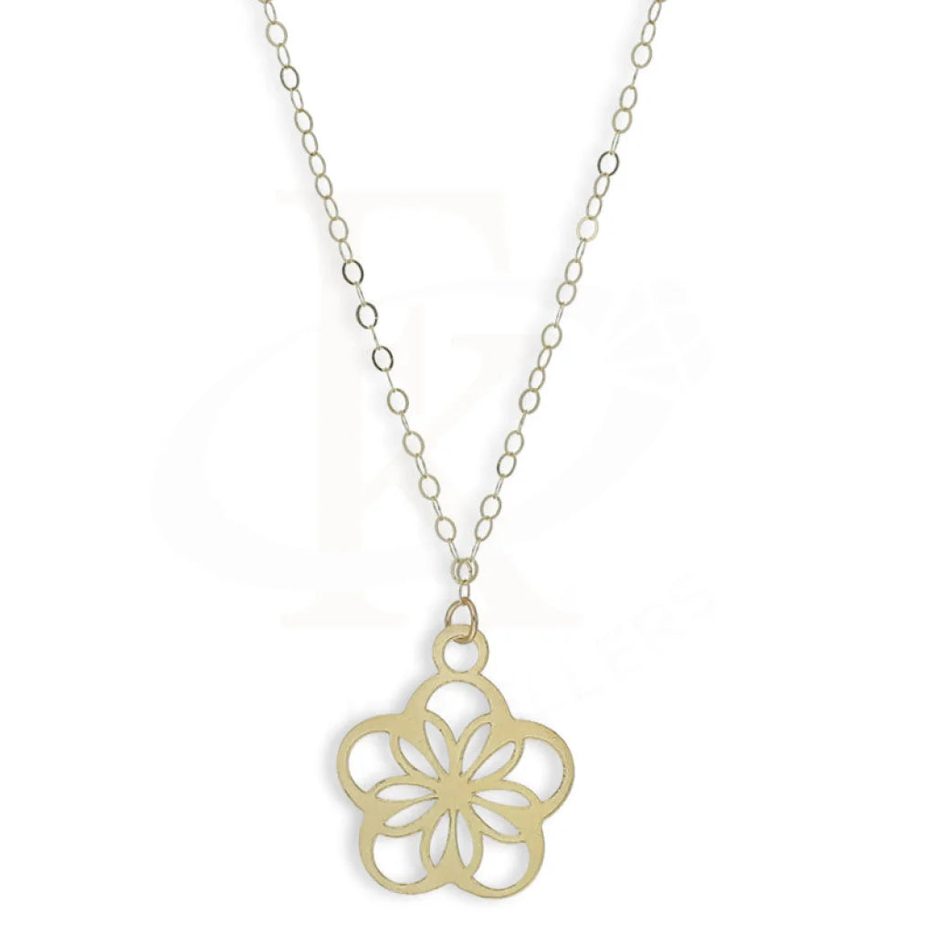 Gold Flower Shaped Necklace 18Kt - Fkjnkl18Km5294 Necklaces