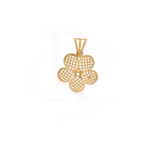 Gold Flower Shaped Pendant 21 Kt - Fkjpnd21K7550 Pendants