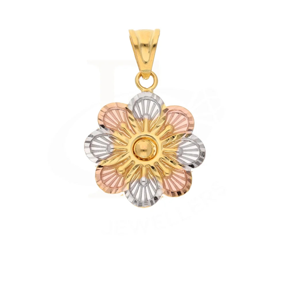 Gold Flower Shaped Pendant 21Kt - Fkjpnd21K8559 Pendants