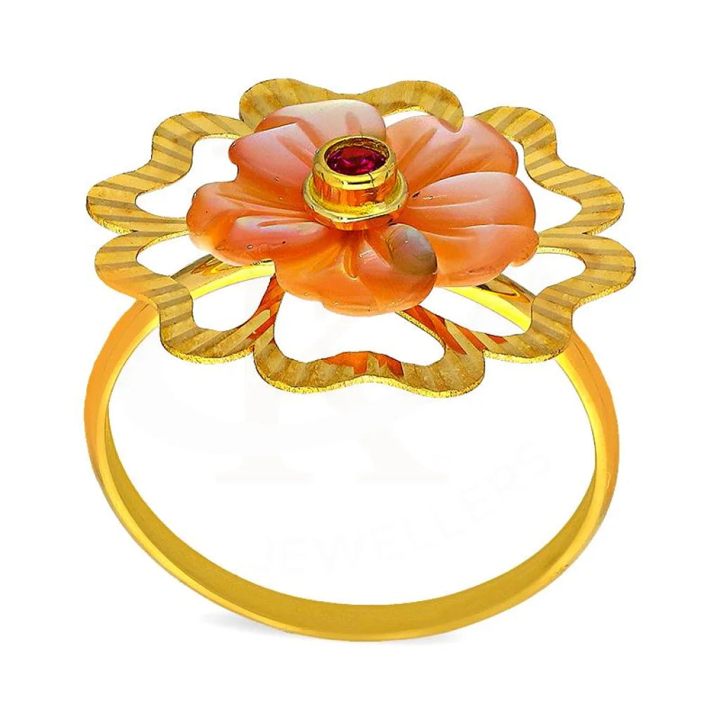 Gold Flower Shaped Ring 18Kt - Fkjrn18K3020 Rings