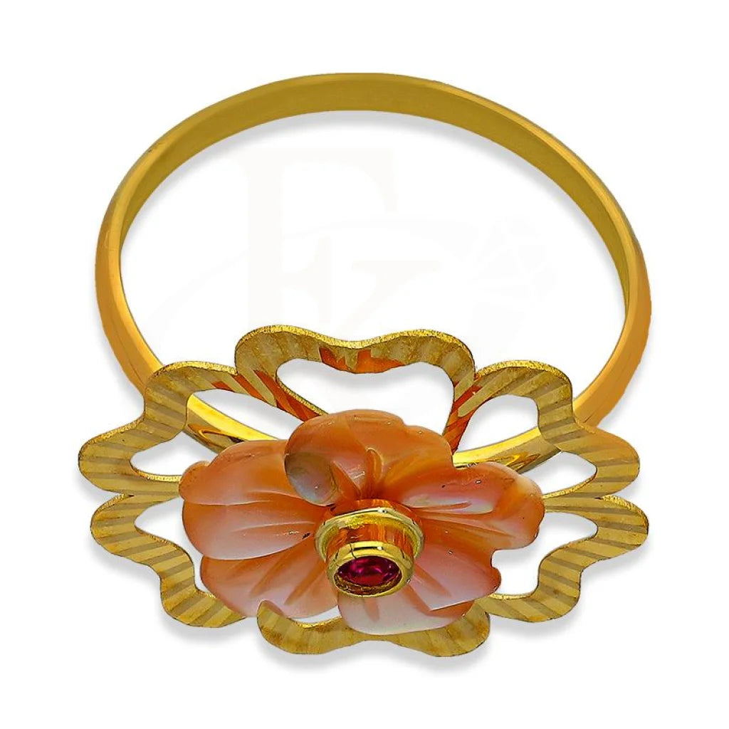 Gold Flower Shaped Ring 18Kt - Fkjrn18K3020 Rings