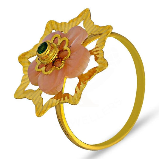 Gold Flower Shaped Ring 18Kt - Fkjrn18K3023 Rings