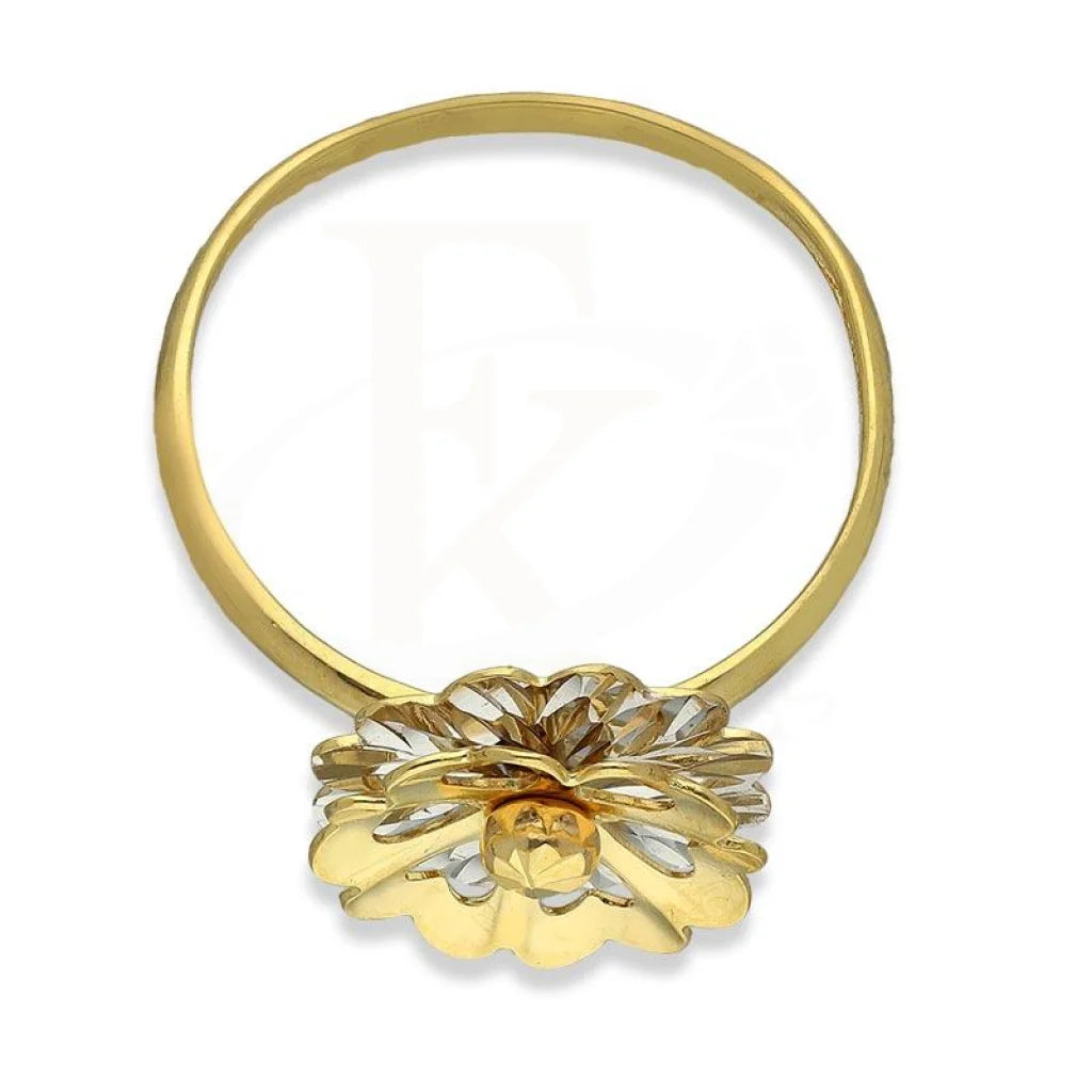 Gold Flower Shaped Ring 18Kt - Fkjrn18K3374 Rings