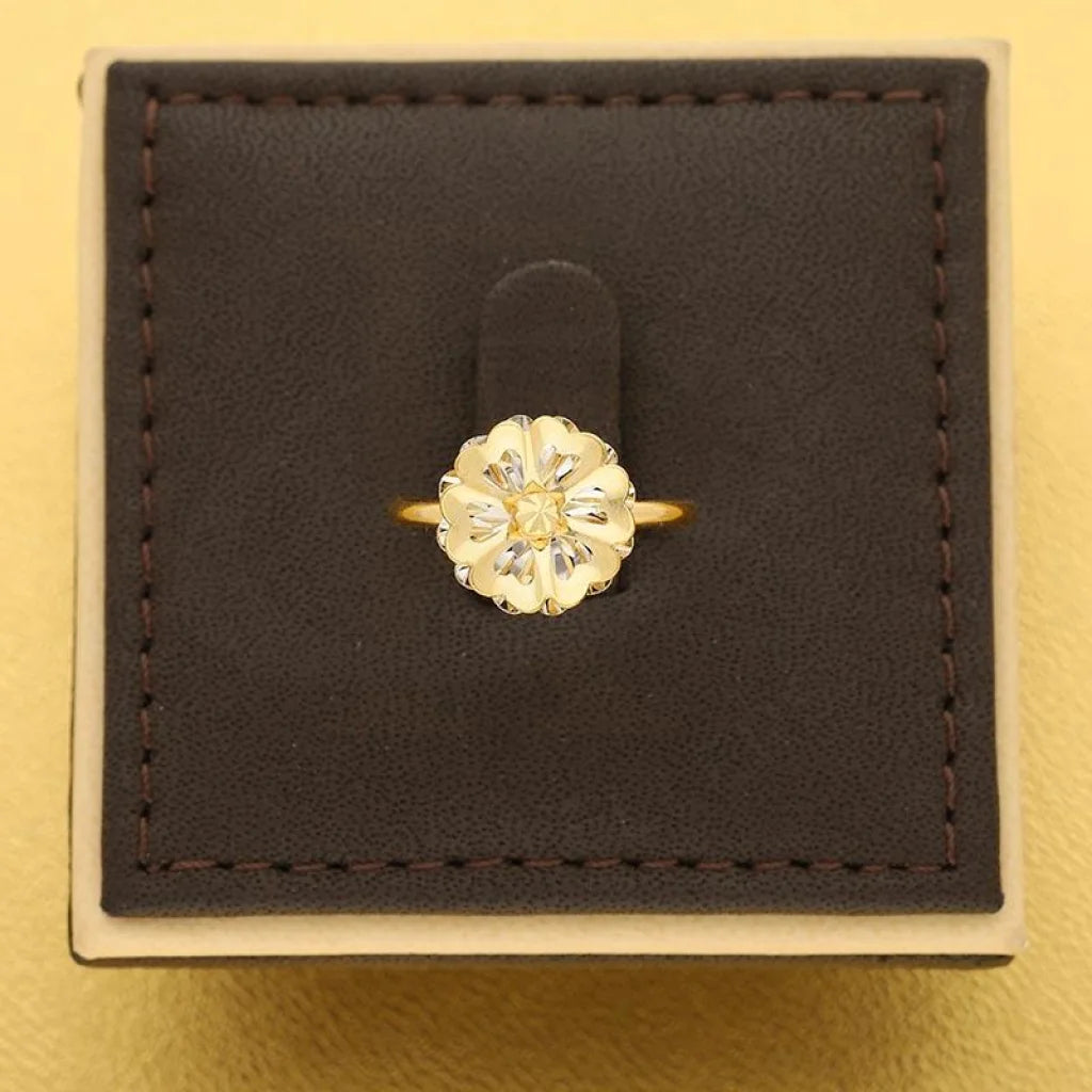 Gold Flower Shaped Ring 18Kt - Fkjrn18K3374 Rings