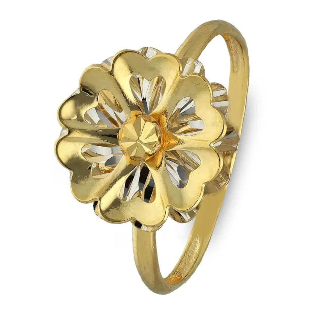 Gold Flower Shaped Ring 18Kt - Fkjrn18K3374 Rings