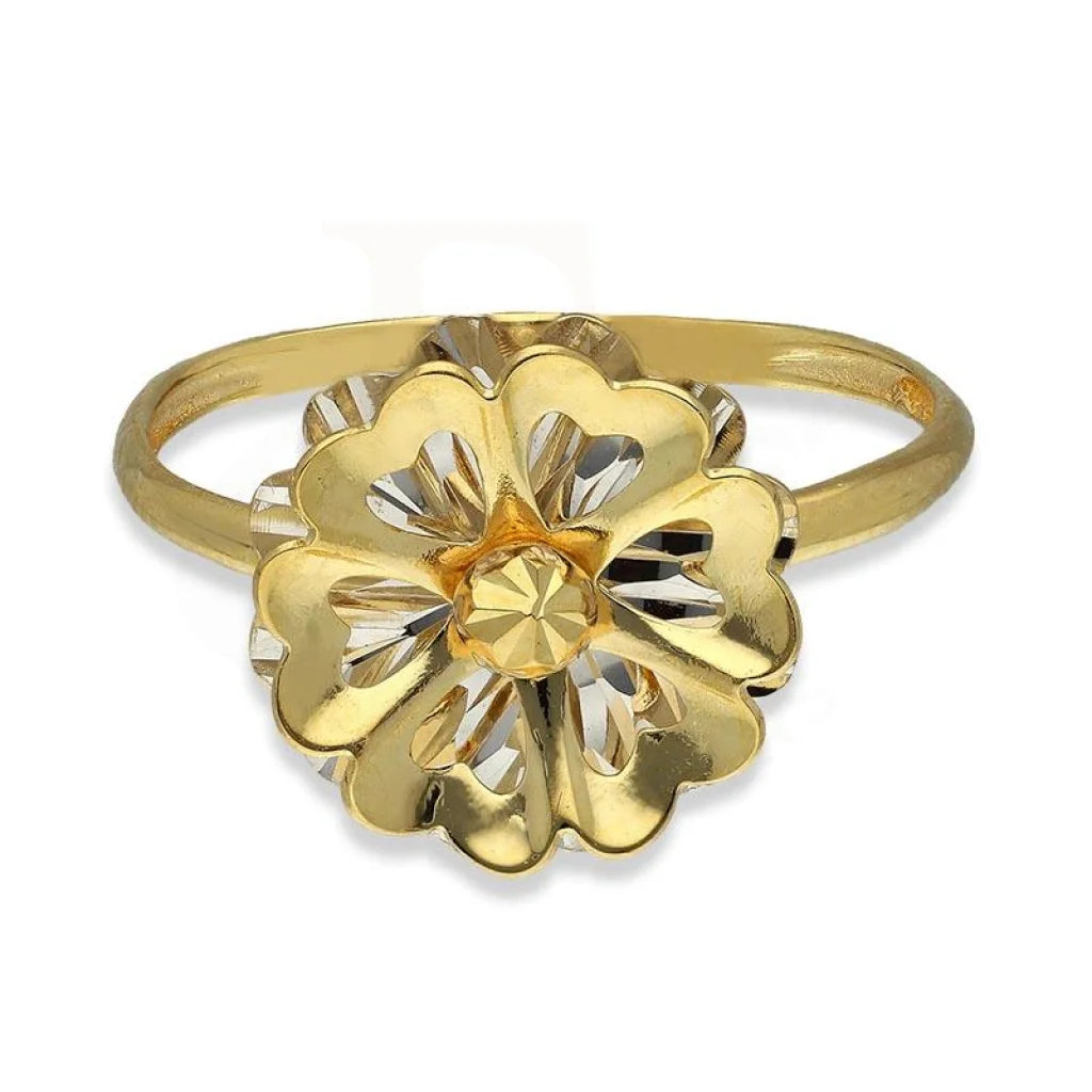 Gold Flower Shaped Ring 18Kt - Fkjrn18K3374 Rings