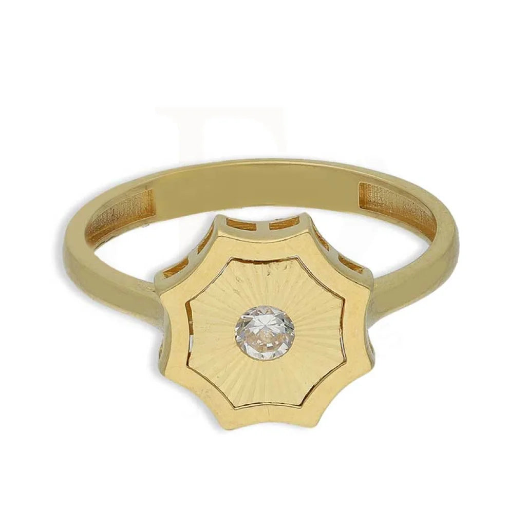 Gold Flower Shaped Ring 18Kt - Fkjrn18K3789 Rings