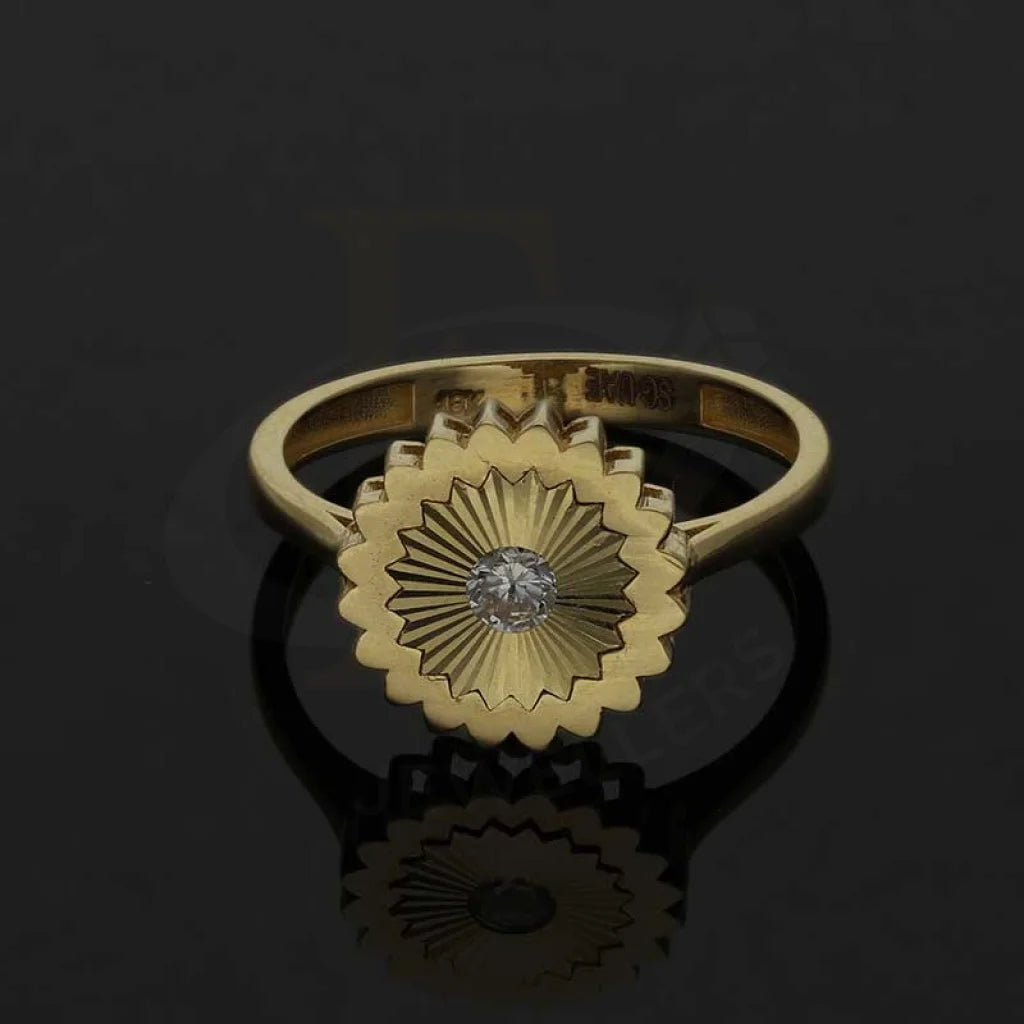 Gold Flower Shaped Ring 18Kt - Fkjrn18K3790 Rings