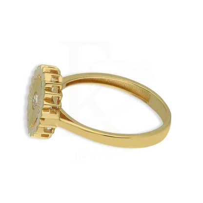 Gold Flower Shaped Ring 18Kt - Fkjrn18K3790 Rings