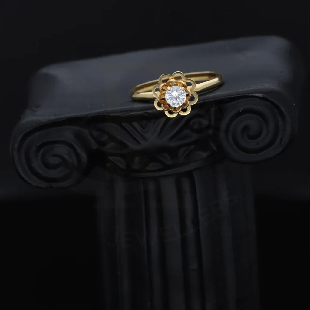 Gold Flower Shaped Ring 18Kt - Fkjrn18K7883 Rings