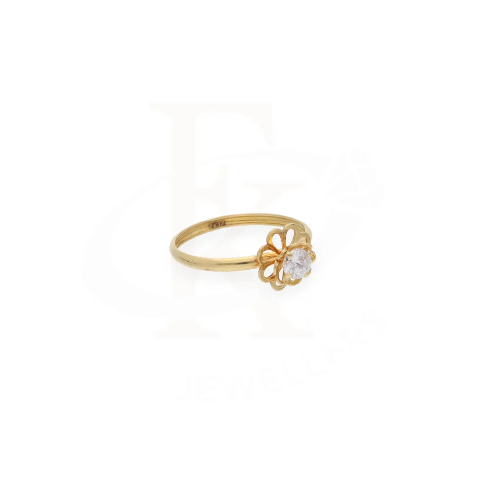 Gold Flower Shaped Ring 18Kt - Fkjrn18K7883 Rings