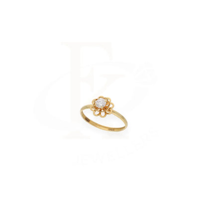 Gold Flower Shaped Ring 18Kt - Fkjrn18K7883 Rings