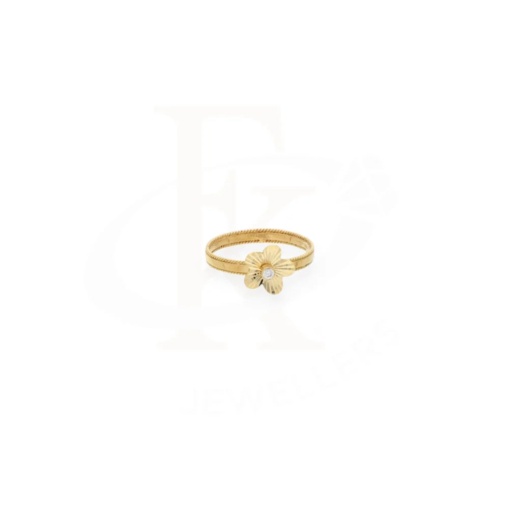 Gold Flower Shaped Ring 18Kt - Fkjrn18K7890 Rings