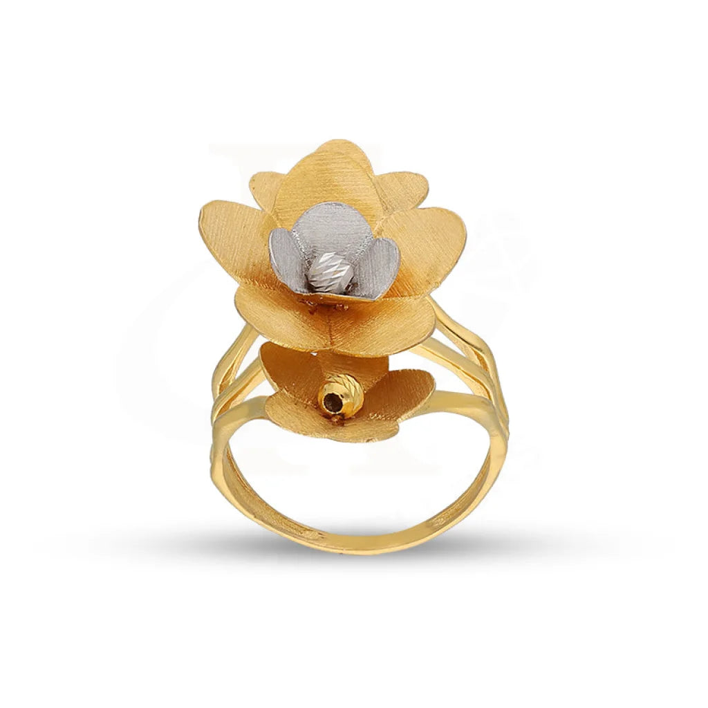 Gold Flower Shaped Ring 21Kt - Fkjrn21K5603 Rings