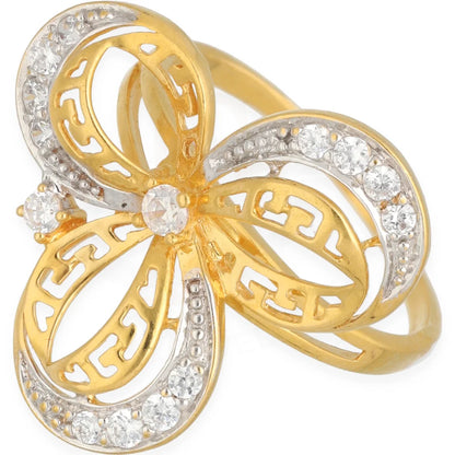 Gold Flower Shaped Ring 21Kt - Fkjrn21K7303 Rings