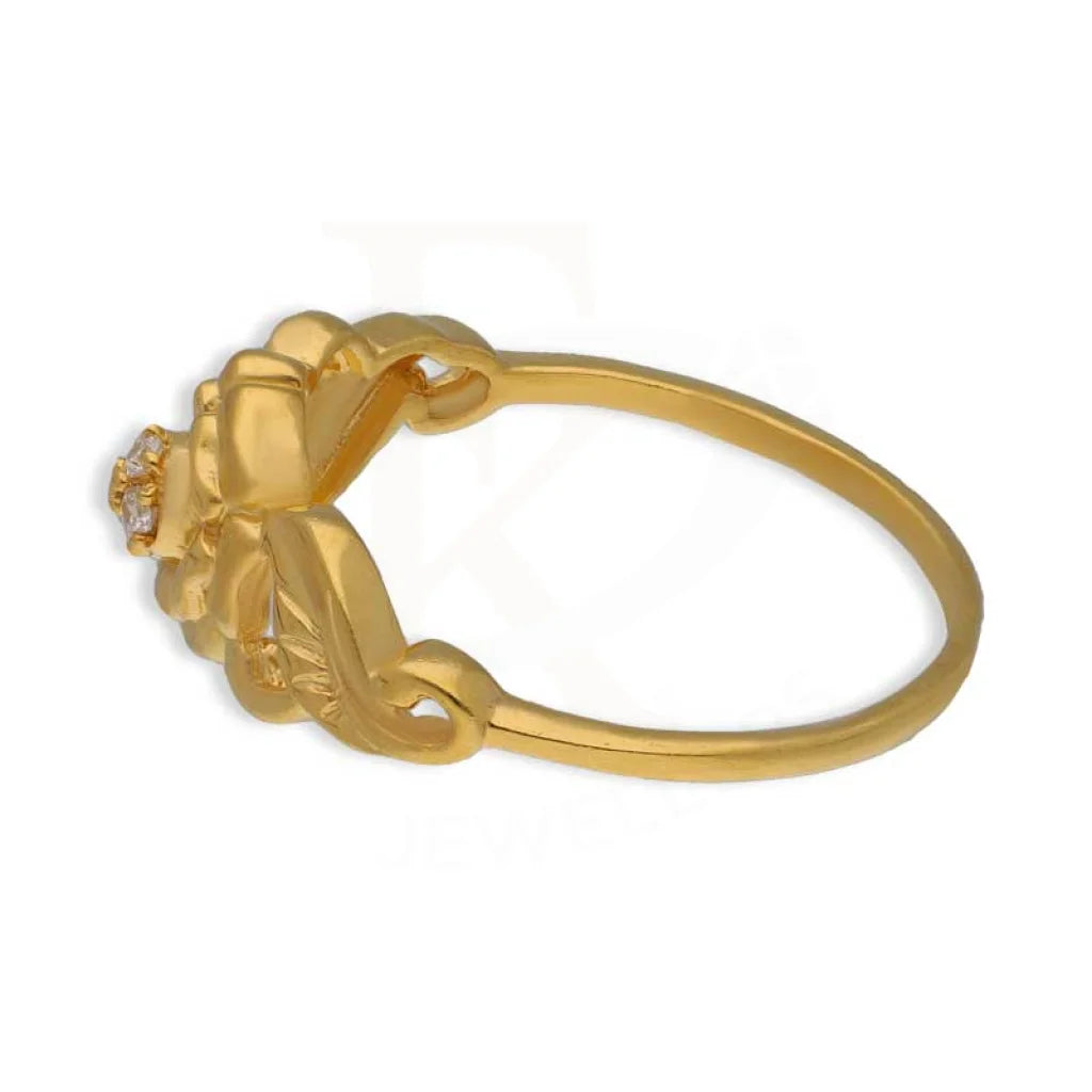 Gold Flower Shaped Ring 22Kt - Fkjrn22K3552 Rings