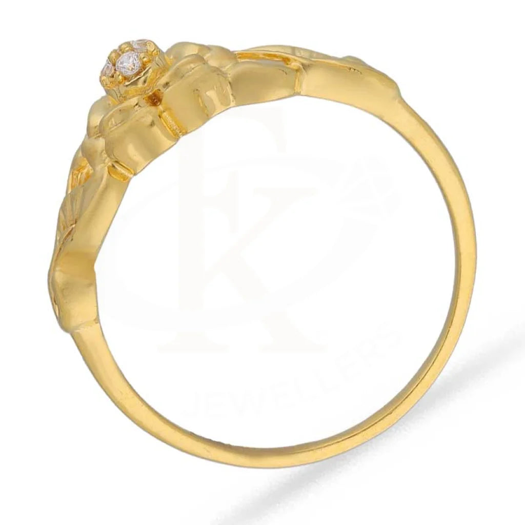 Gold Flower Shaped Ring 22Kt - Fkjrn22K3552 Rings