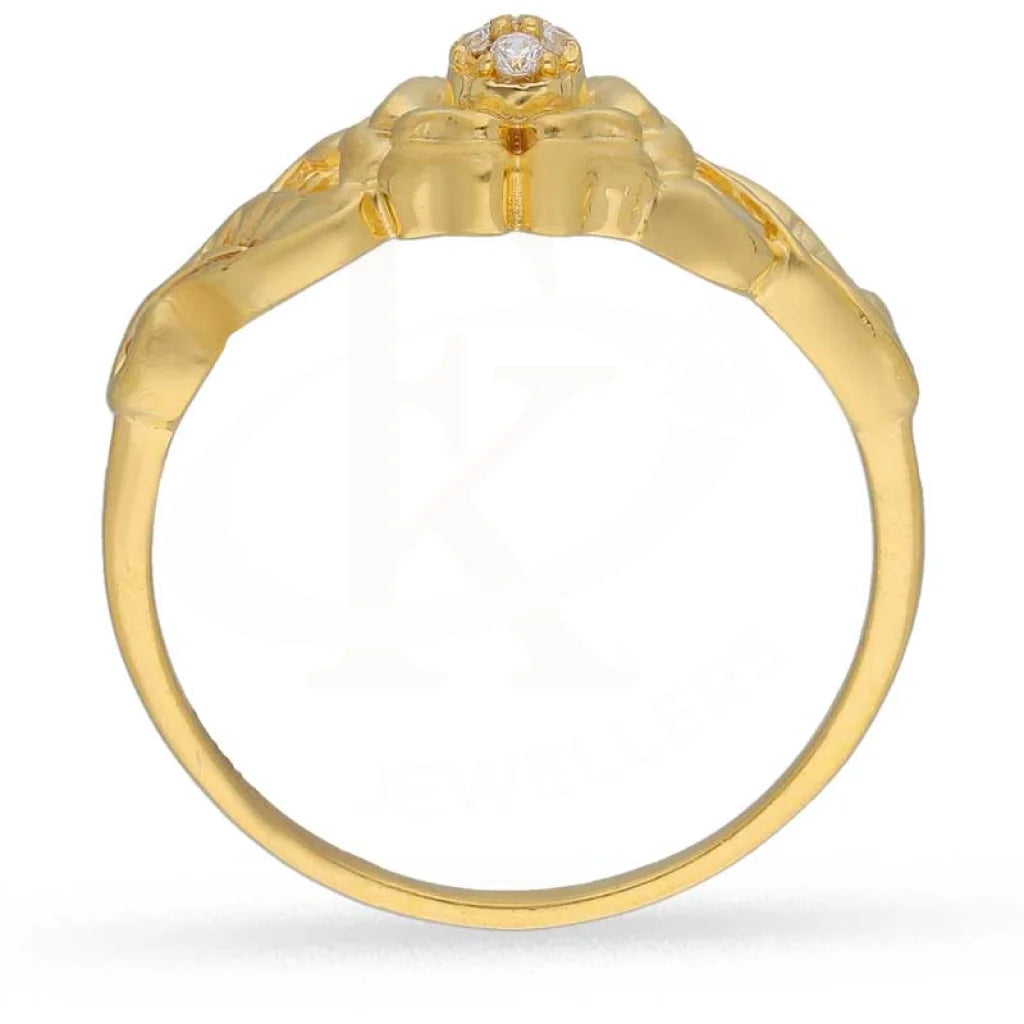 Gold Flower Shaped Ring 22Kt - Fkjrn22K3552 Rings