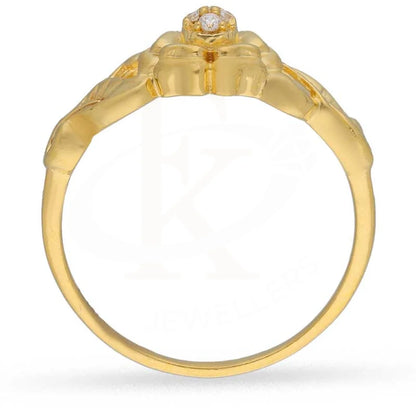 Gold Flower Shaped Ring 22Kt - Fkjrn22K3552 Rings