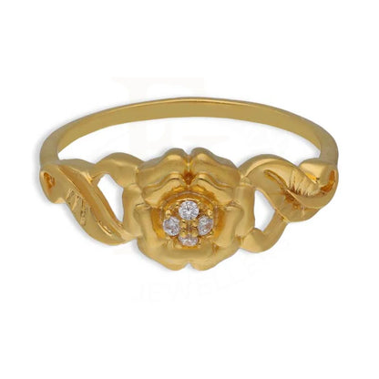 Gold Flower Shaped Ring 22Kt - Fkjrn22K3552 Rings