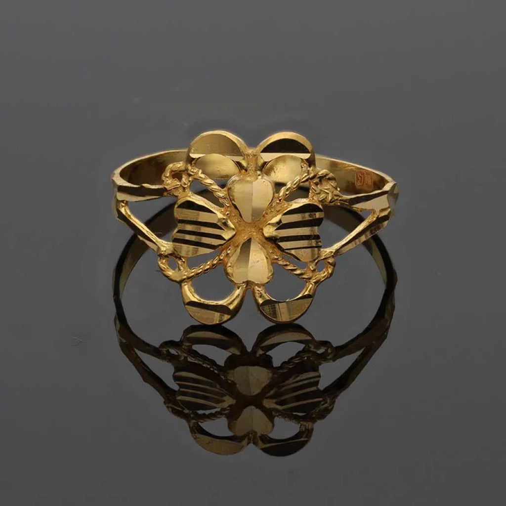 Gold Flower Shaped Ring 22Kt - Fkjrn22K3611 Rings