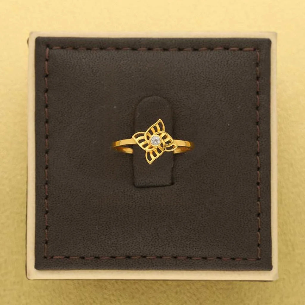 Gold Flower Shaped Ring 22Kt - Fkjrn22K3711 Rings