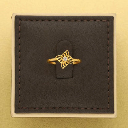 Gold Flower Shaped Ring 22Kt - Fkjrn22K3711 Rings