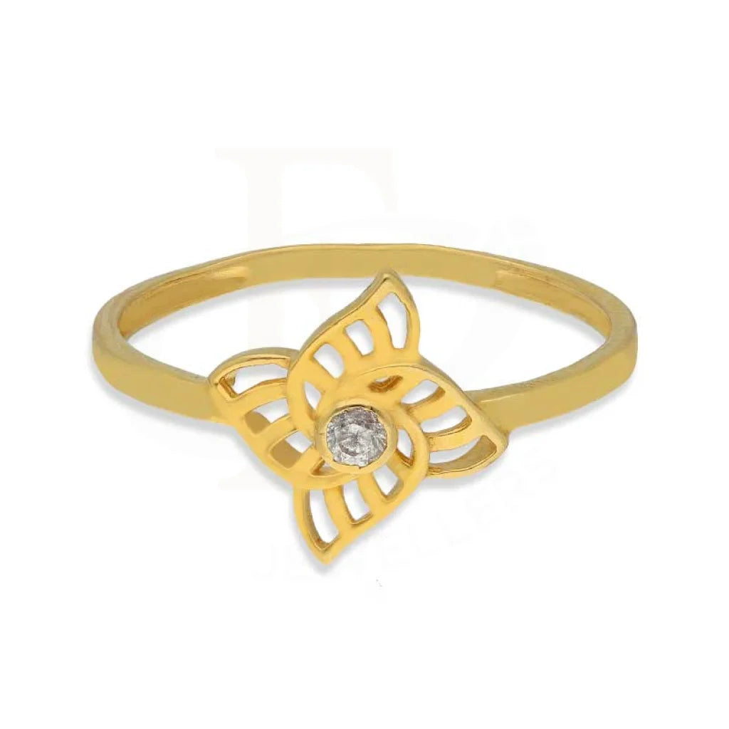 Gold Flower Shaped Ring 22Kt - Fkjrn22K3711 Rings