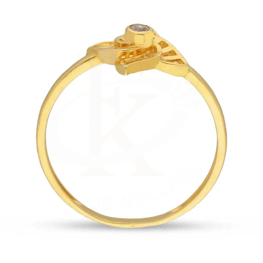 Gold Flower Shaped Ring 22Kt - Fkjrn22K3711 Rings